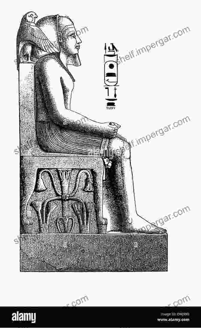 An Ancient Egyptian Pharaoh Seated On A Throne, Surrounded By Hieroglyphic Inscriptions And Decorative Motifs The Emperor Volume 10 Georg Ebers